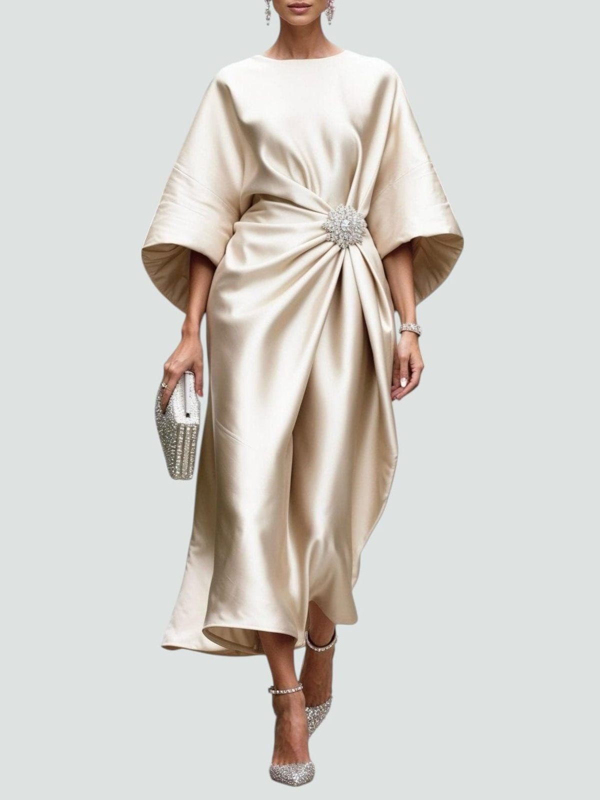 Dolores | Elegant Flowing Evening Midi Dress