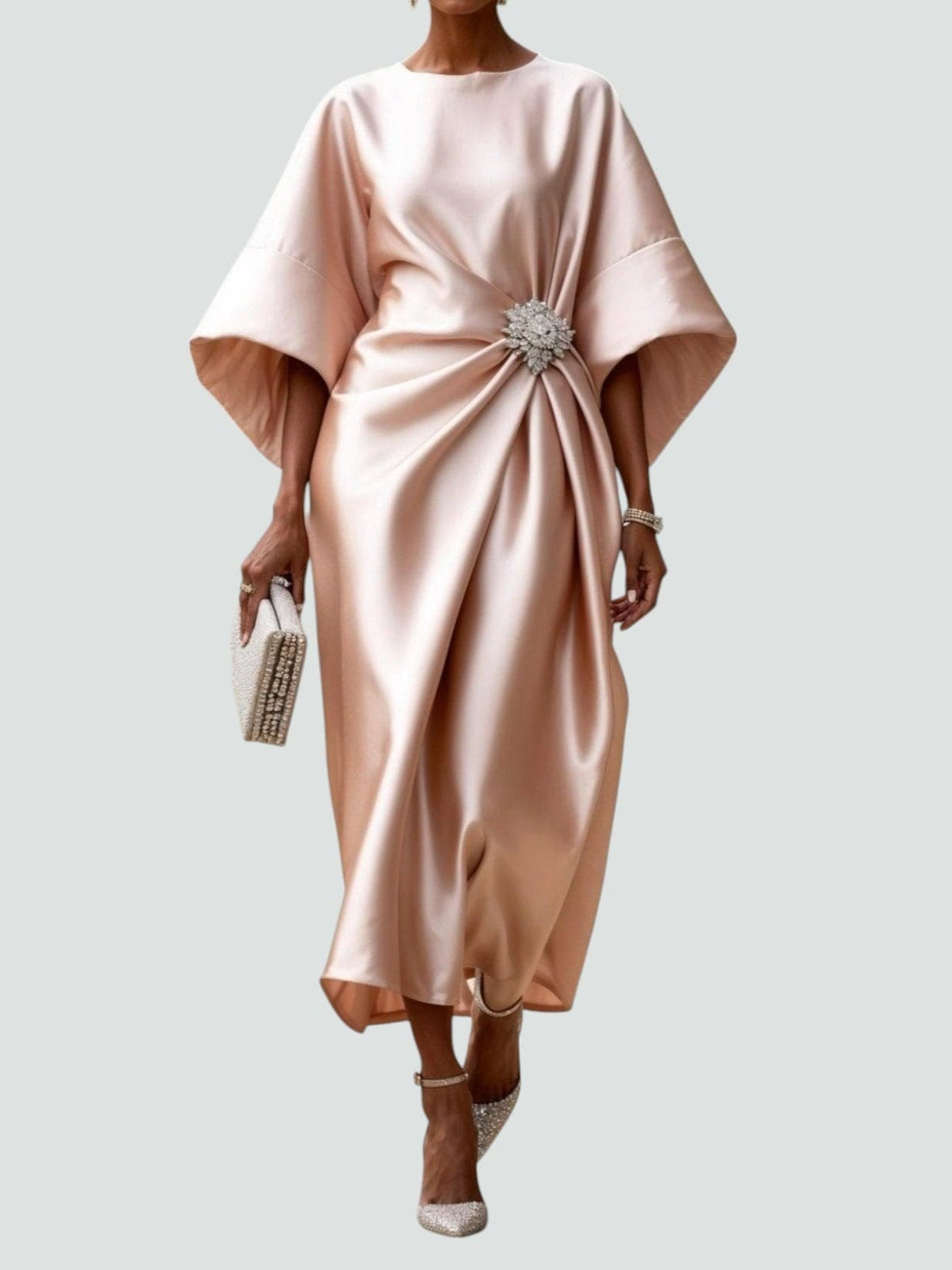 Dolores | Elegant Flowing Evening Midi Dress