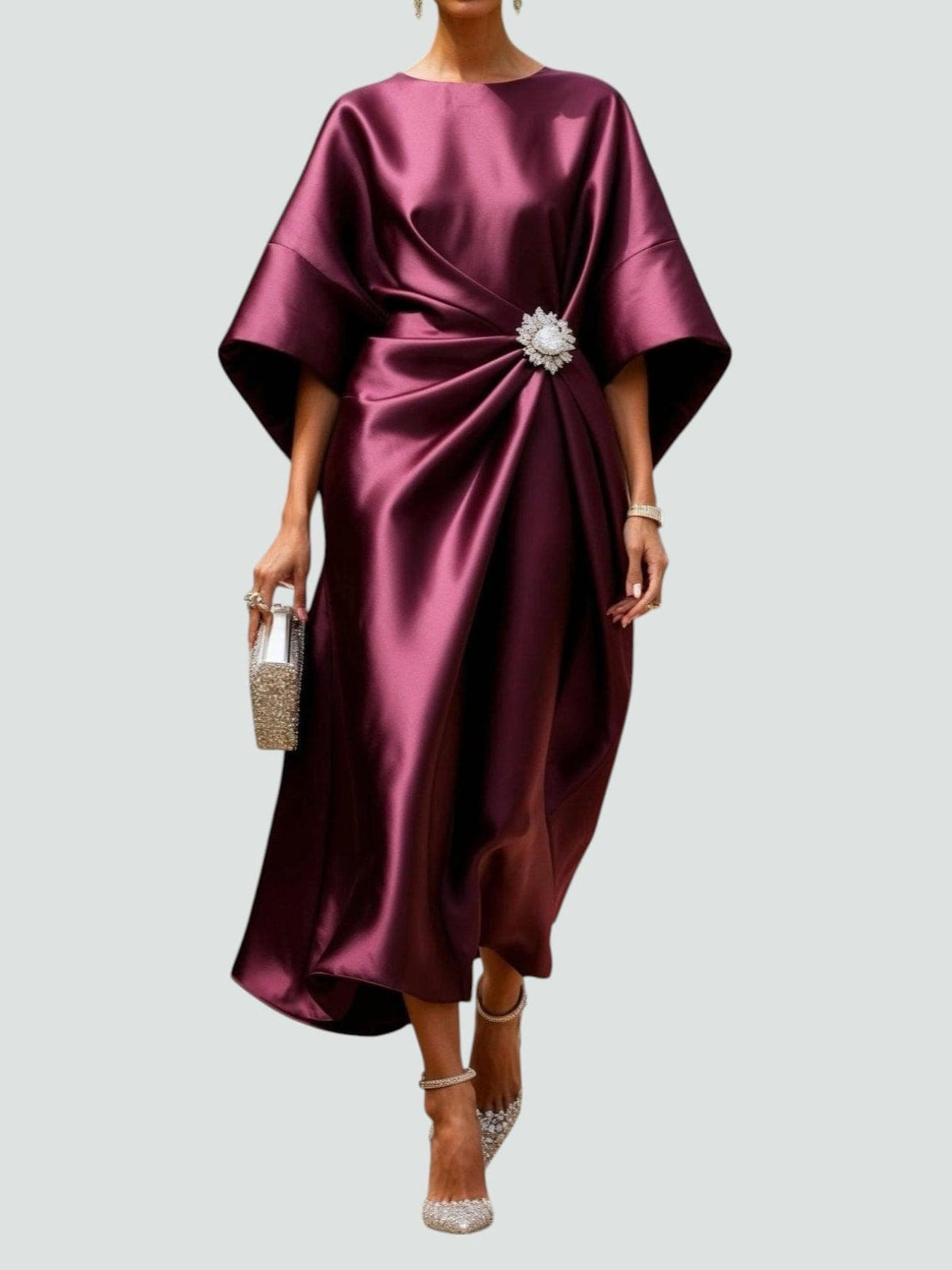 Dolores | Elegant Flowing Evening Midi Dress