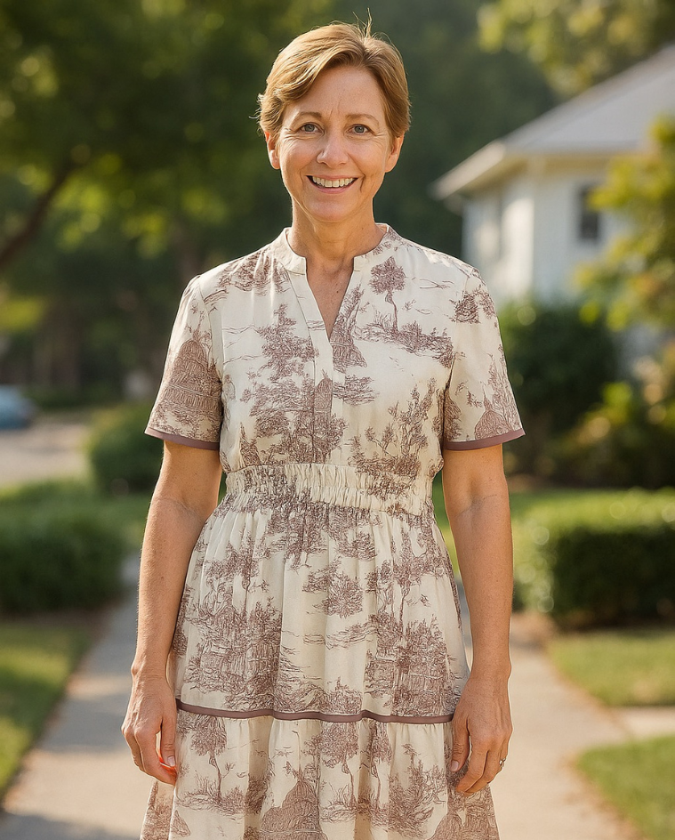 Eliza | Classic Toile Maxi Dress
