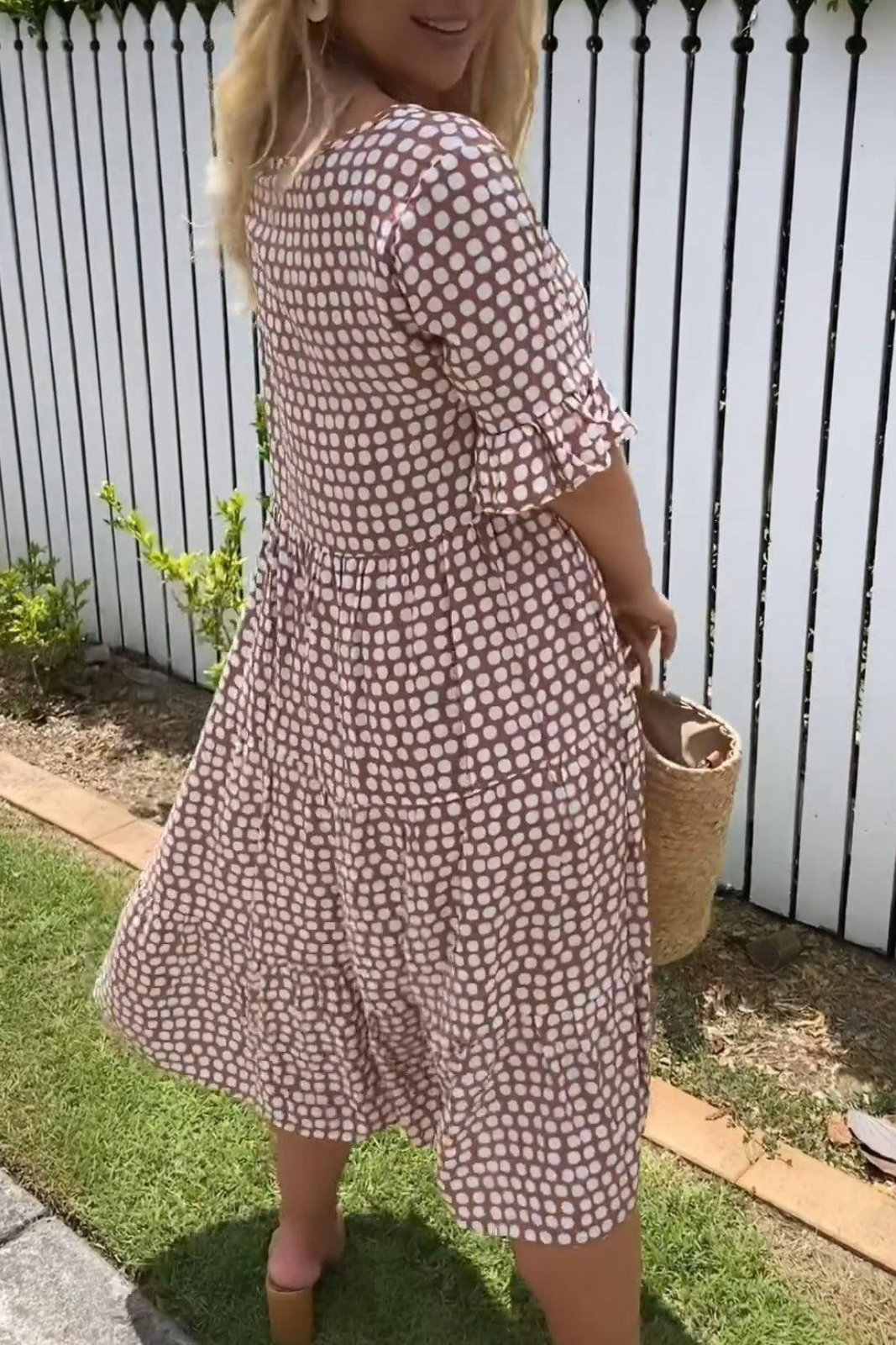 Zora | Sable Short-Sleeve Midi Dress