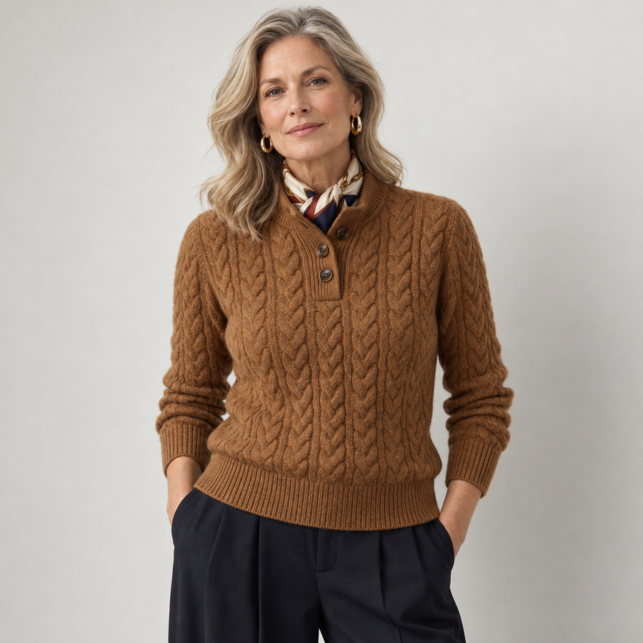 Arden Button-Up Cashmere Sweater