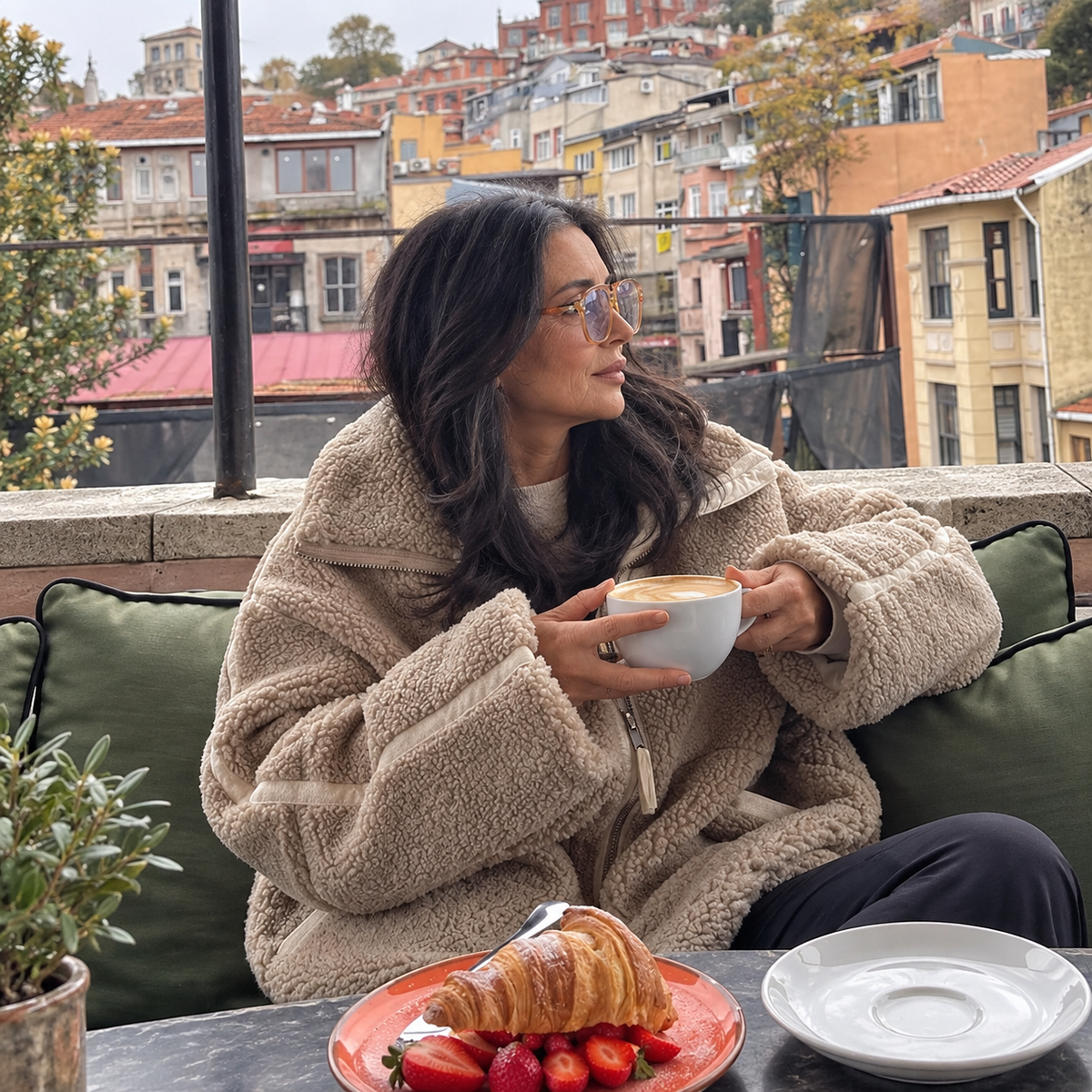 Silvana | Oversized Teddy Jacket with High Collar