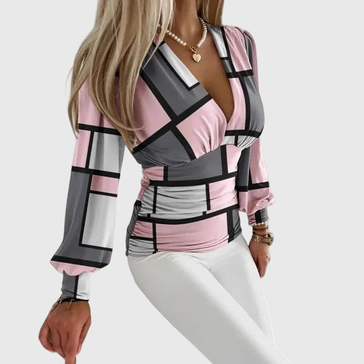 Loravine | Elegant V-Neck Top