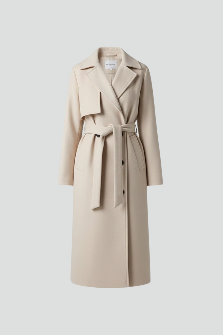 Women’s Long Belted Double-Breasted Coat