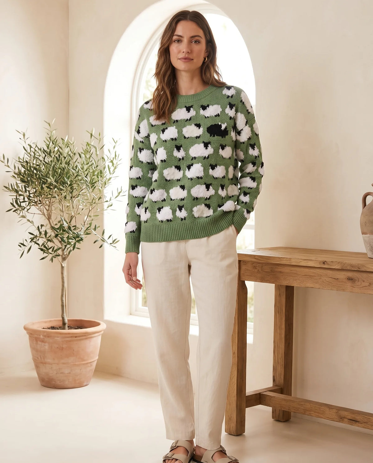 Liora | Fluffy Crew Neck Sweater