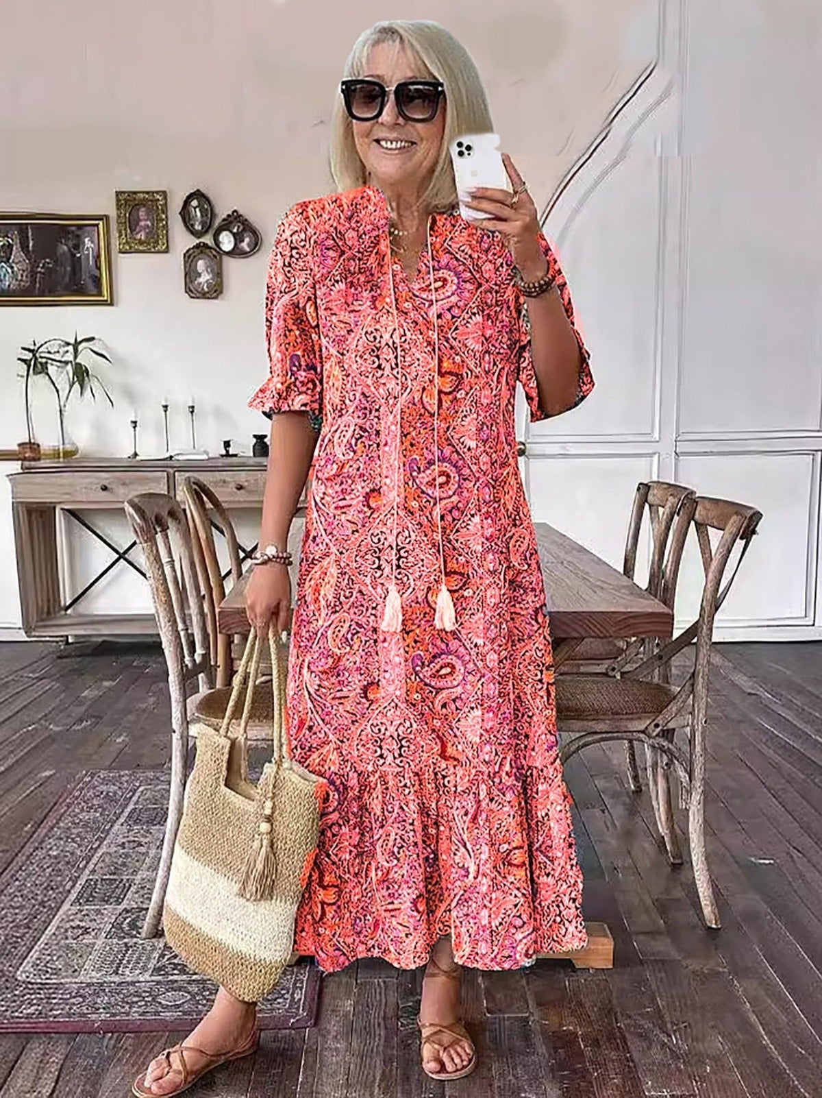 Gene | Boho Grace Midi Dress