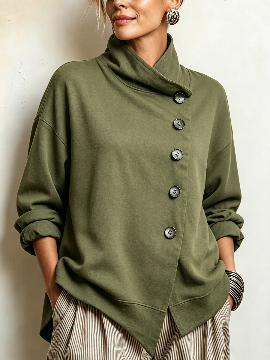Talia | Asymmetric Funnel Sweatshirt