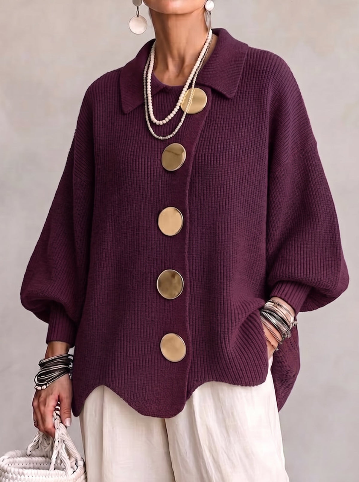 Isaline™ | Oversized Collared Cardigan