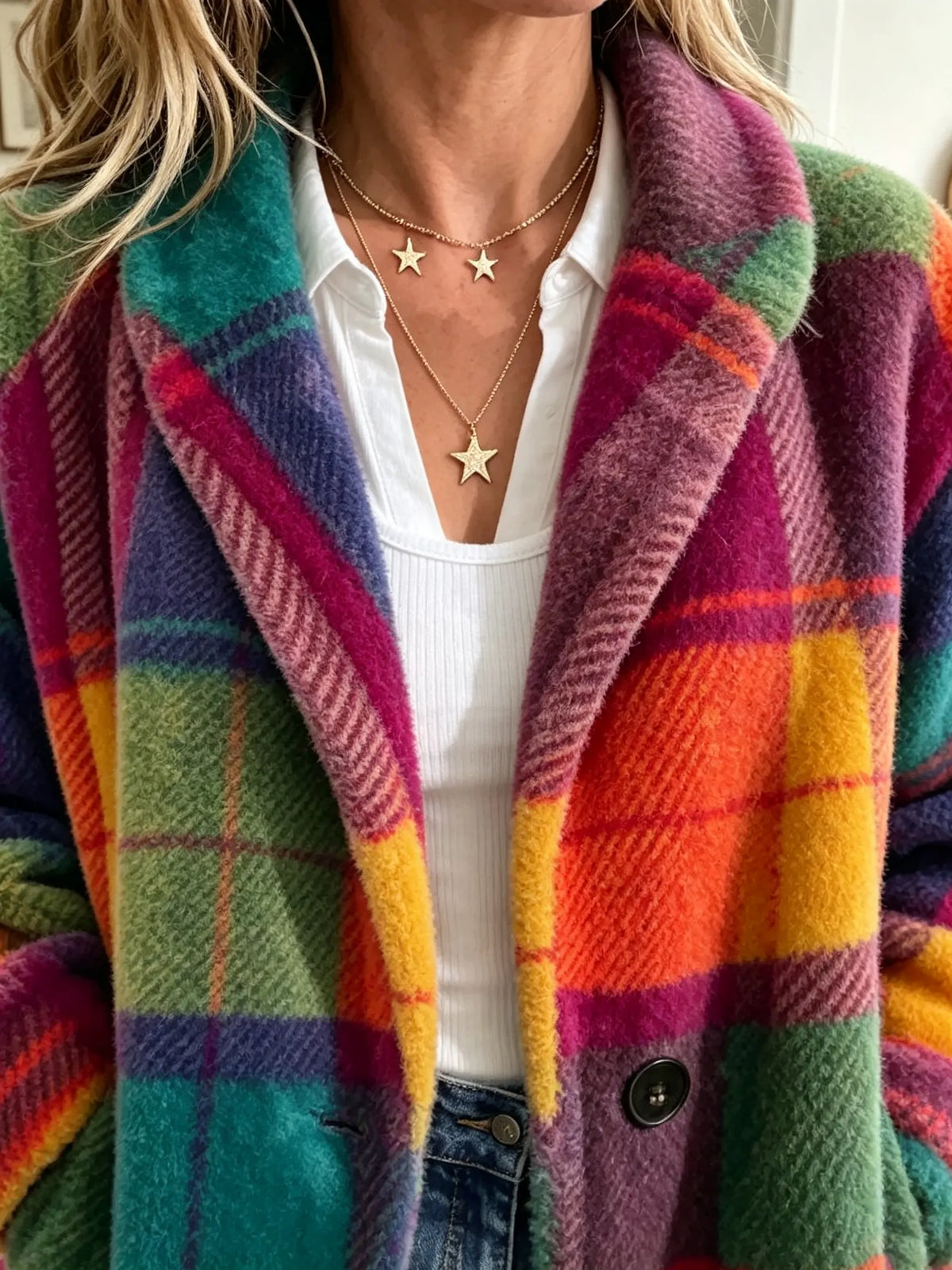 Nola - Multicolor Plaid Coat
