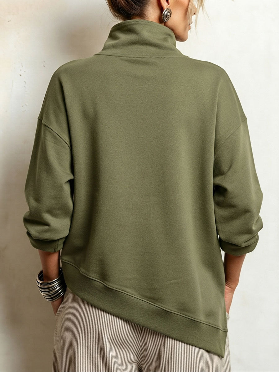 Talia | Asymmetric Funnel Sweatshirt